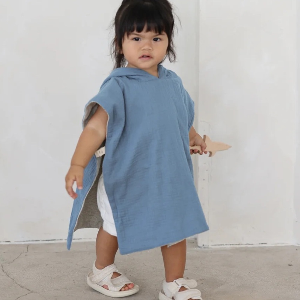 BIG LITTLE UNIVERSE- Reversible Hooded Poncho - Toddler - NWT 3 Colors